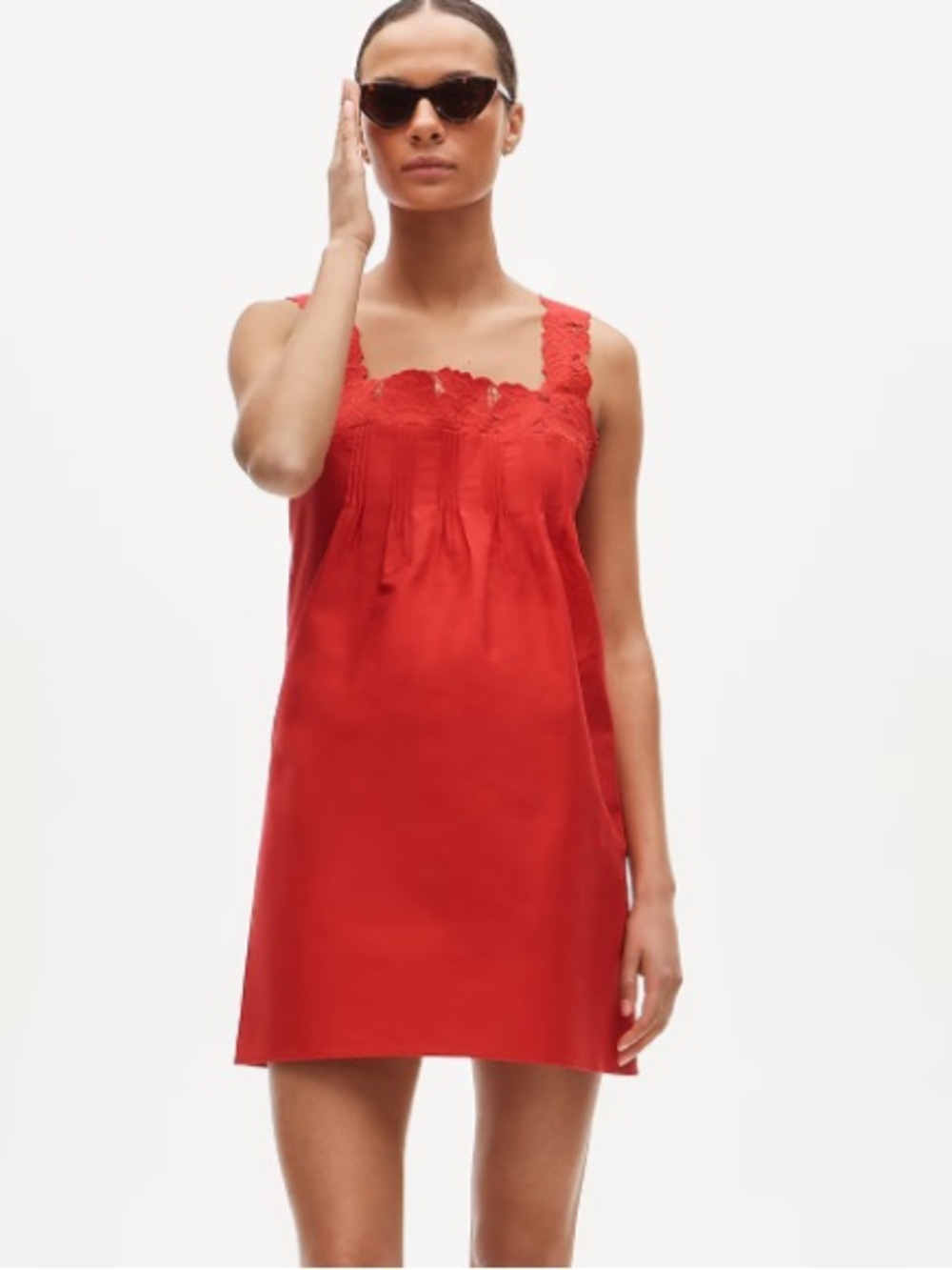 J crew passion rouge Ondine mini dress in double cotton poplin